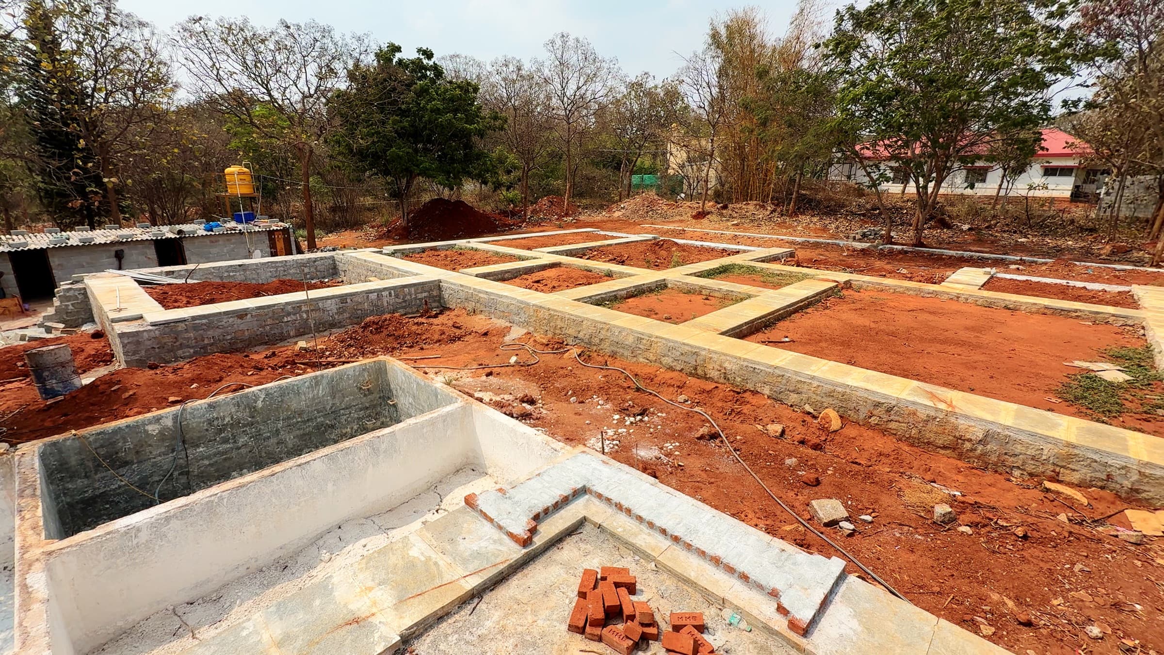 Jain Farms — foundation elevated view