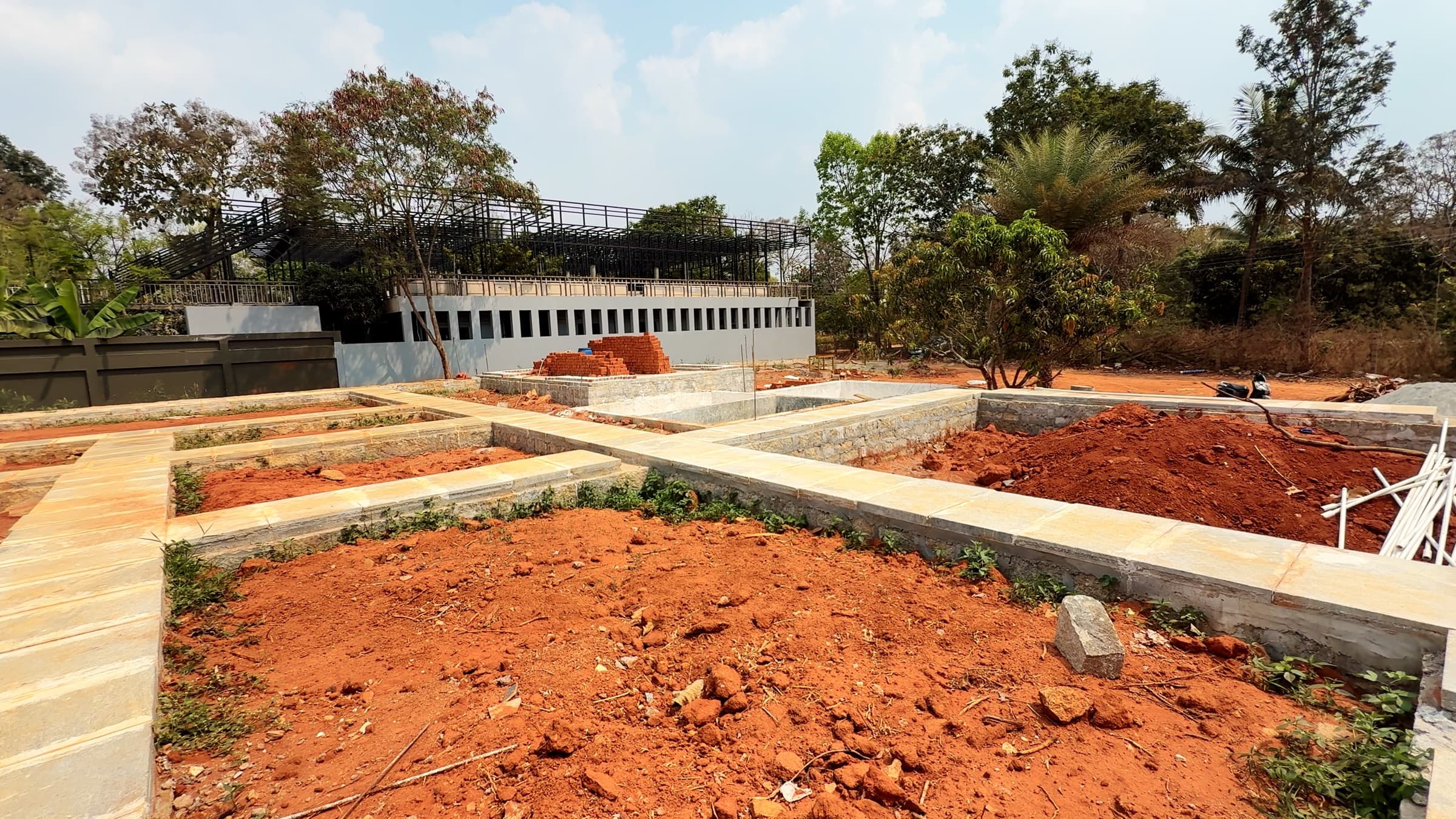 Jain Farms — stone plinth courtyard